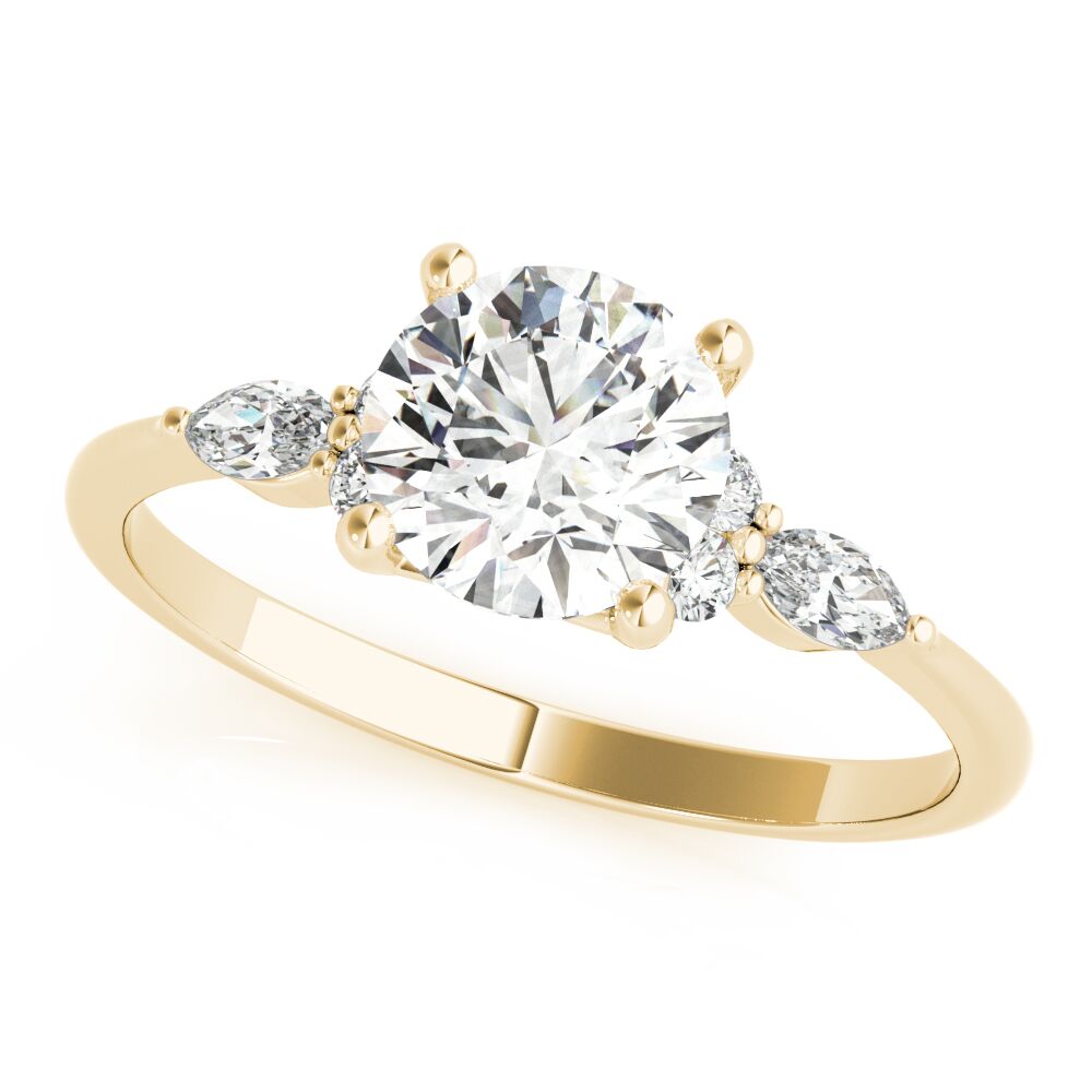 3 STONE RING WITH MQ SIDE STONES - Image 4