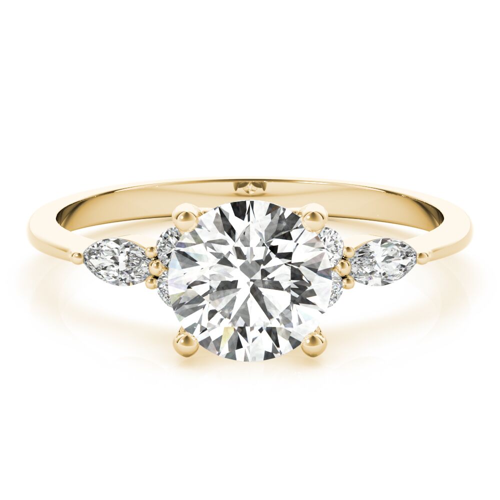 3 STONE RING WITH MQ SIDE STONES - Image 3