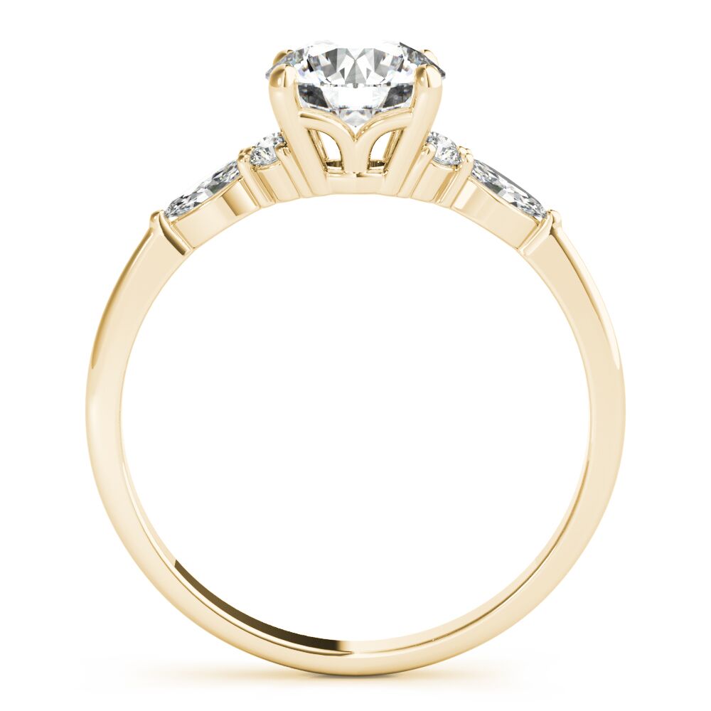 3 STONE RING WITH MQ SIDE STONES - Image 2