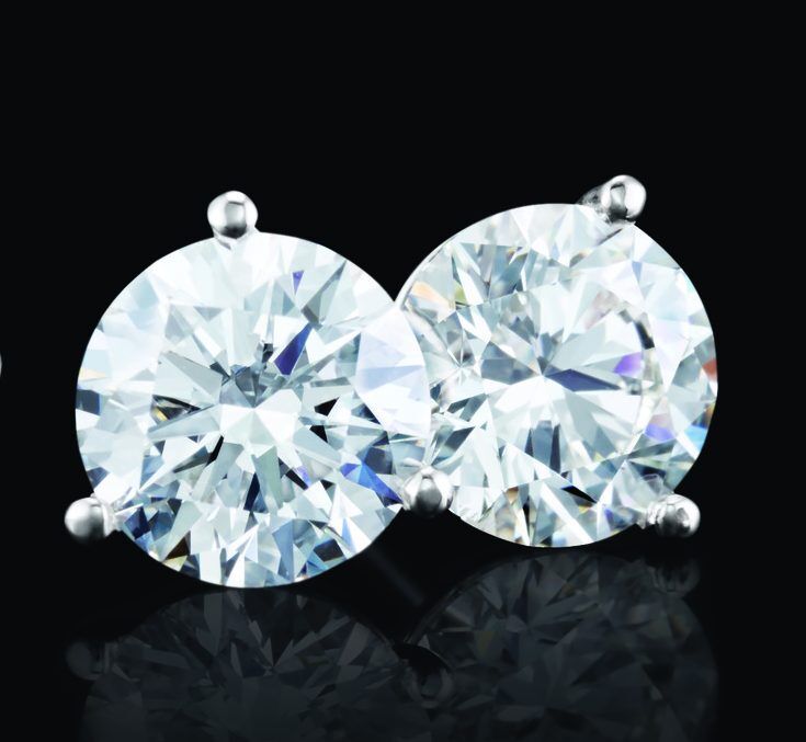 1CTW Diamond Martini Stud Earrings - High Quality